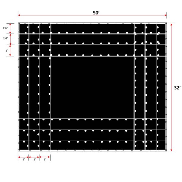 oversize load tarp 32' x 50' semi trialer