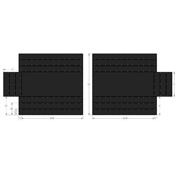 Lumber Tarps 6' Light Weight Black 2 pc set