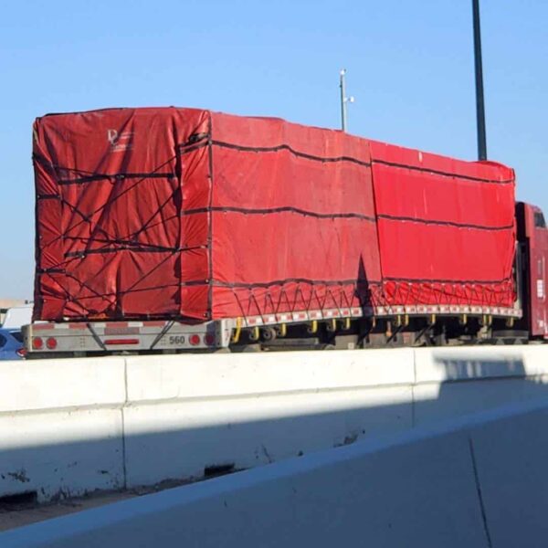 lumber tarp red 2 piece semi truck trailer