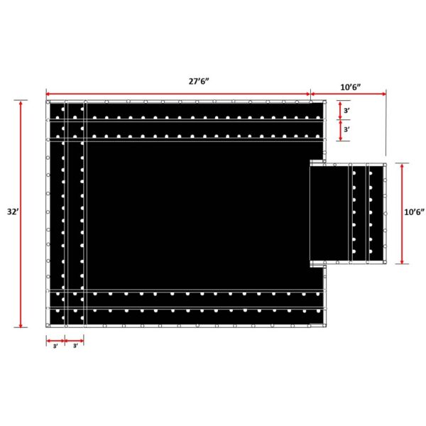 oversize load tarp end section 27'6" long x 28'6" wide semi rgn