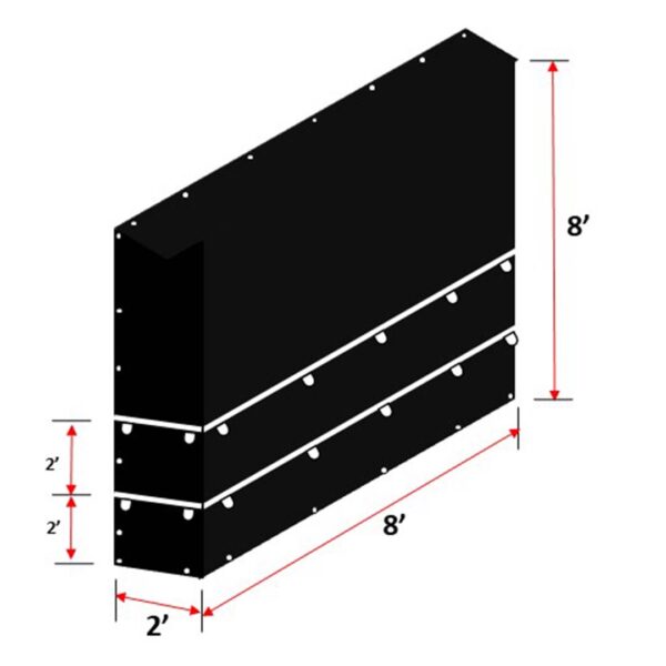 smoke tarp 8' wide x 8' tall x 2' back semi trailer