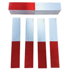 Red White Reflective Tape cut 2" x 12" 150pcs, Semi Truck Semi Trailer Hot Shot