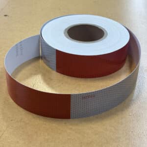 red and white reflective 3m tape